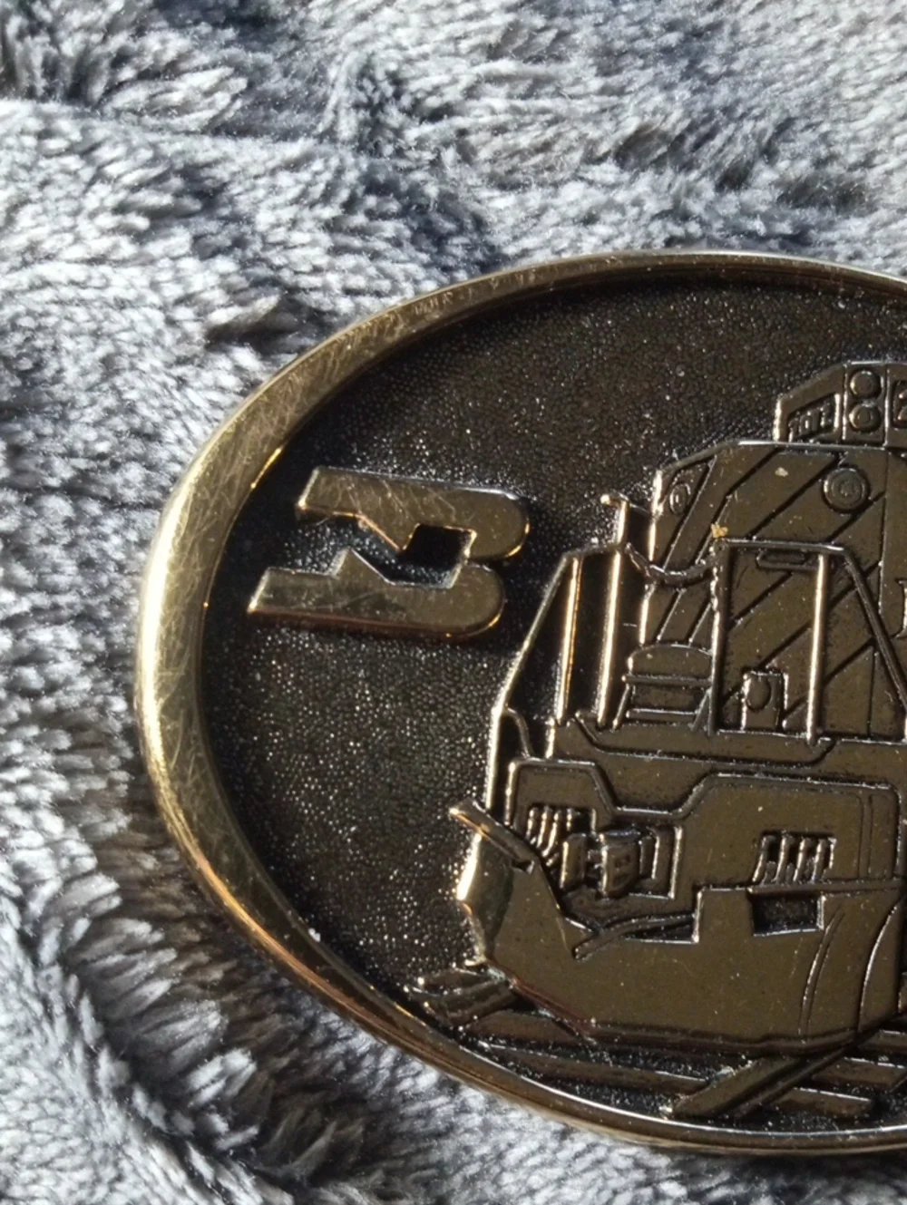 Solid Brass Belt Buckle Featuring Burlington Northern locomotive #2072